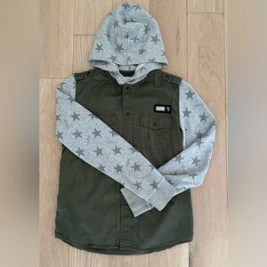 Diesel hooded shirt jacket button down size 10/12